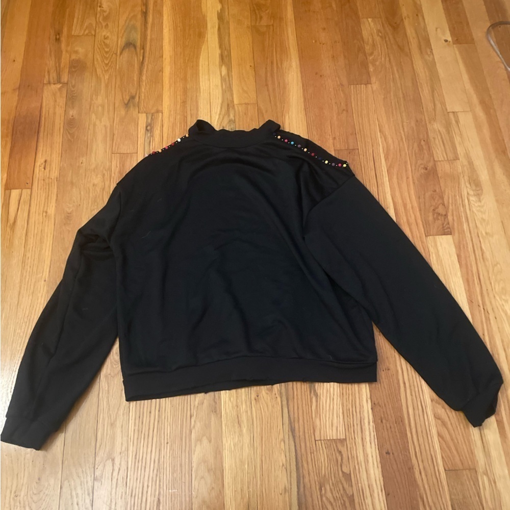 Honey Punch Black Open Shoulder Crew Neck Size Large